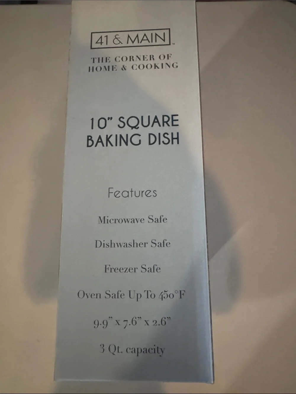 41 & Main 10 Inch Square Baking Dish